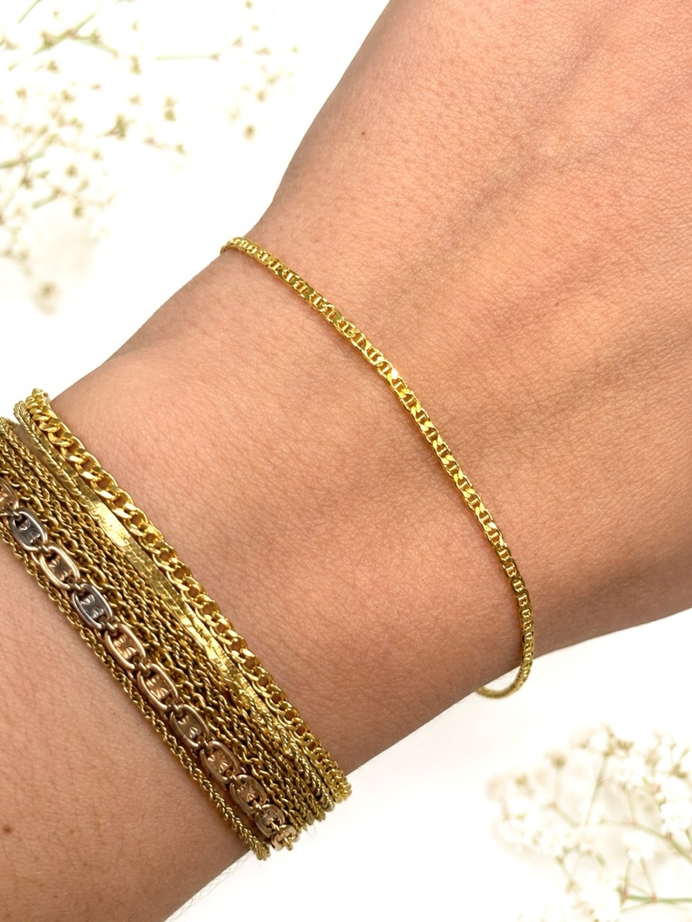 10k Yellow Gold 7” Gucci Mariner Chain Link Bracelet NEW Made in Italy